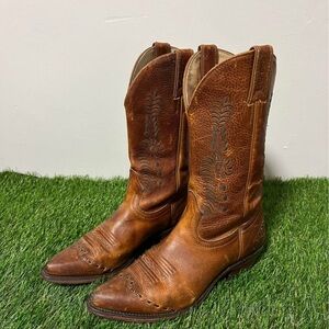 Boulet Brown Leather Western Boots - Size 7.5 Woman’s